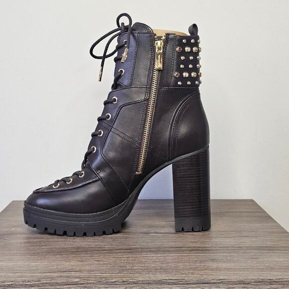 Michael Michael Kors Women's Yvonne Studded Leather Boot Size 9 Chocolate NWT - Picture 3 of 8